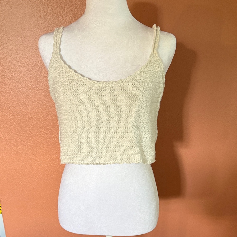 Aerie Cream Knit Crop Top